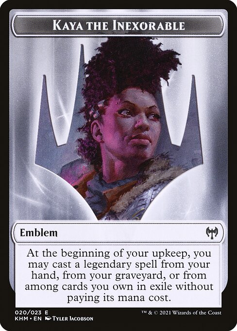 Kaya the Inexorable Emblem highlighted card art
