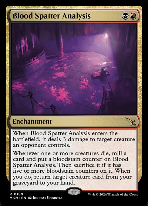 Blood Spatter Analysis highlighted card art