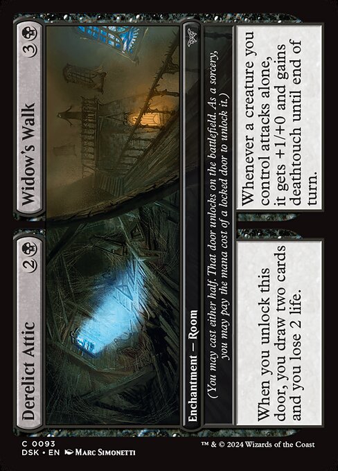 Derelict Attic // Widow's Walk highlighted card art