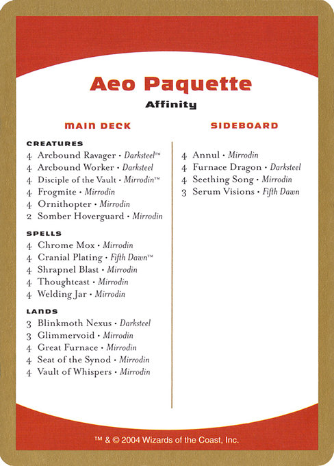 Aeo Paquette Decklist highlighted card art