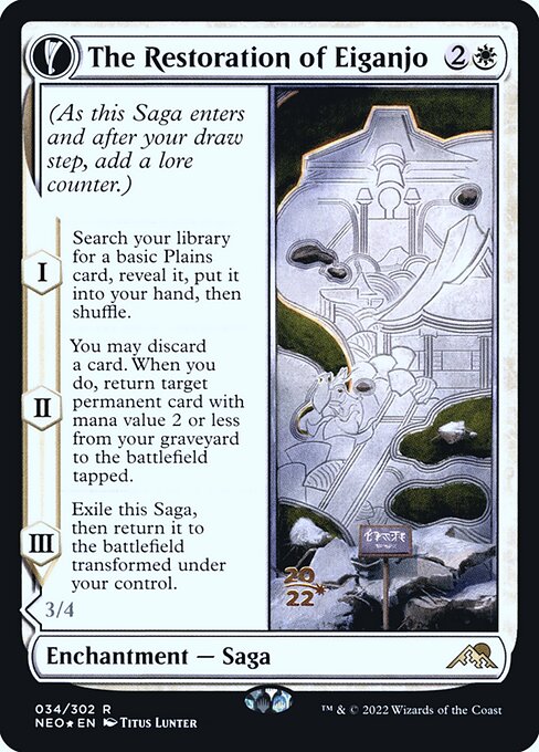 The Restoration of Eiganjo // Architect of Restoration from Kamigawa: Neon Dynasty Promos