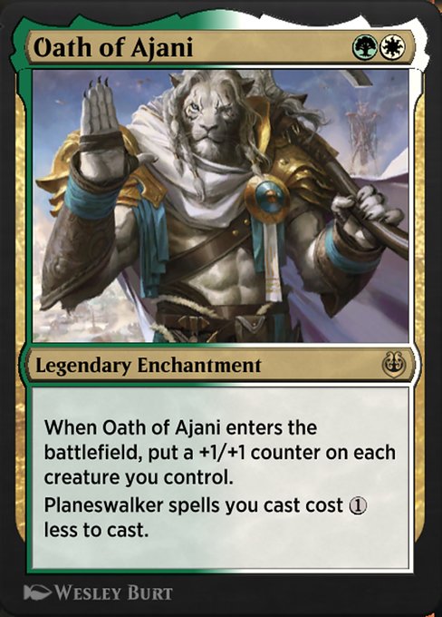 Oath of Ajani highlighted card art