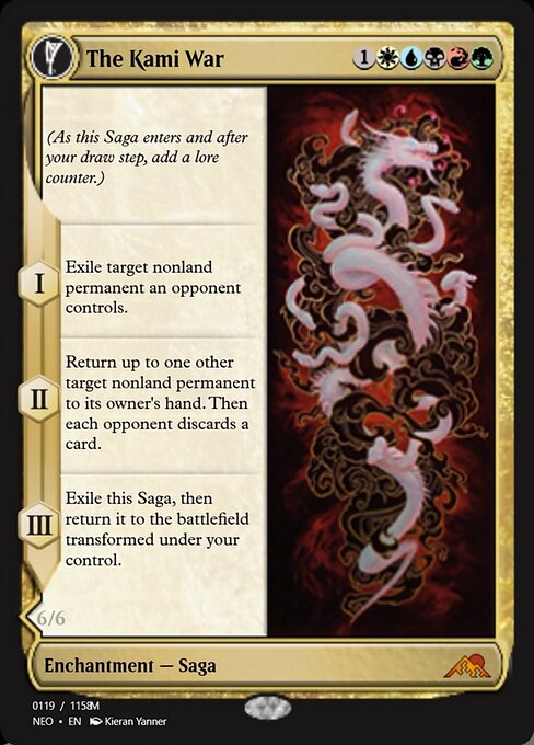 The Kami War // O-Kagachi Made Manifest highlighted card art