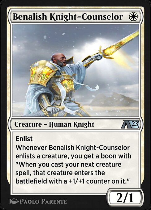 Benalish Knight-Counselor highlighted card art