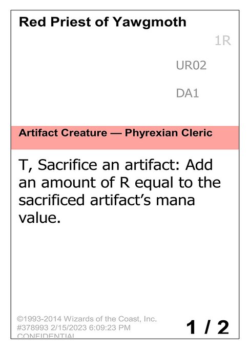 Red Priest of Yawgmoth highlighted card art