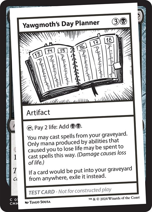 Yawgmoth's Day Planner highlighted card art