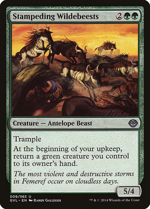 Stampeding Wildebeests highlighted card art