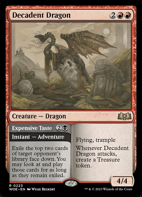 Decadent Dragon // Expensive Taste highlighted card art
