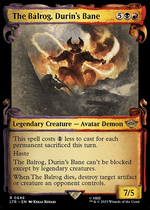 The Balrog, Durin's Bane highlighted card art