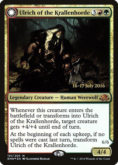 Ulrich of the Krallenhorde // Ulrich, Uncontested Alpha from Eldritch Moon Promos
