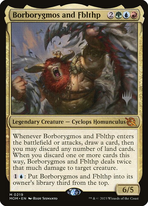 Borborygmos and Fblthp highlighted card art