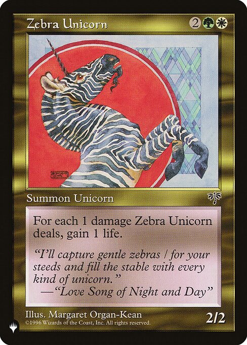Zebra Unicorn highlighted card art