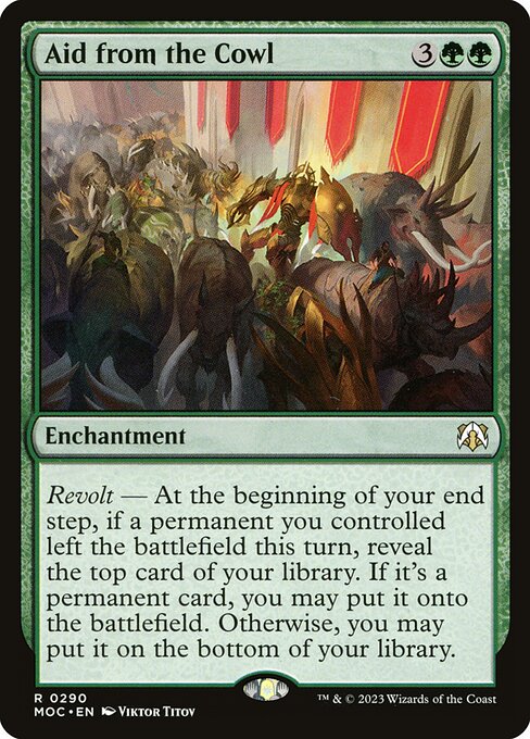 Aid from the Cowl highlighted card art