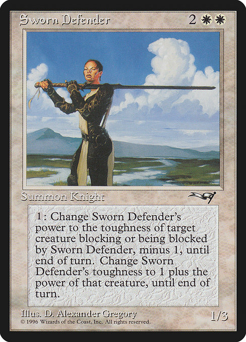 Sworn Defender highlighted card art