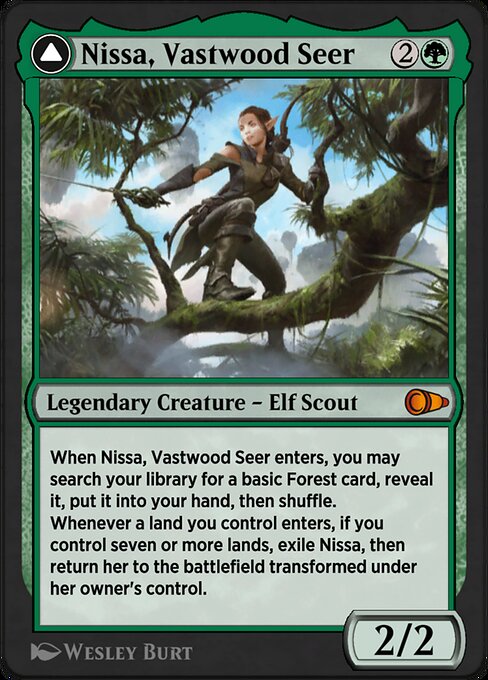 Nissa, Vastwood Seer // Nissa, Sage Animist highlighted card art