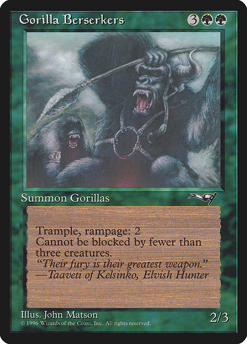 Gorilla Berserkers highlighted card art