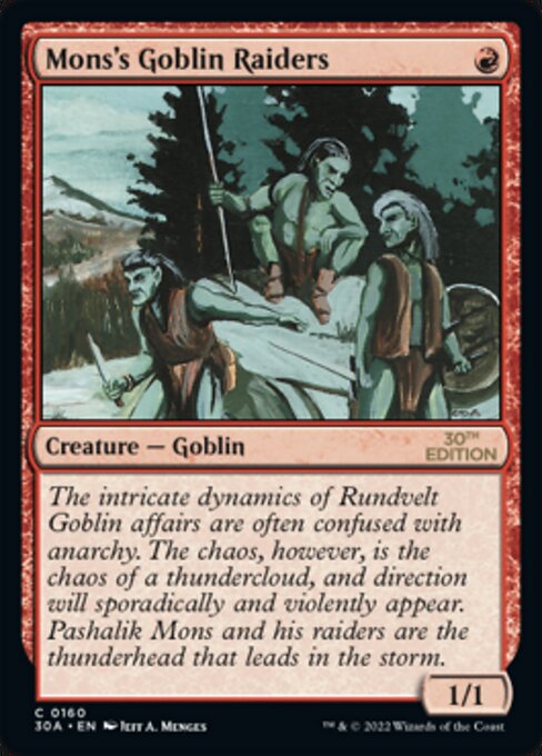 Mons's Goblin Raiders highlighted card art