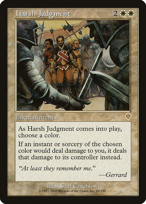 Harsh Judgment highlighted card art