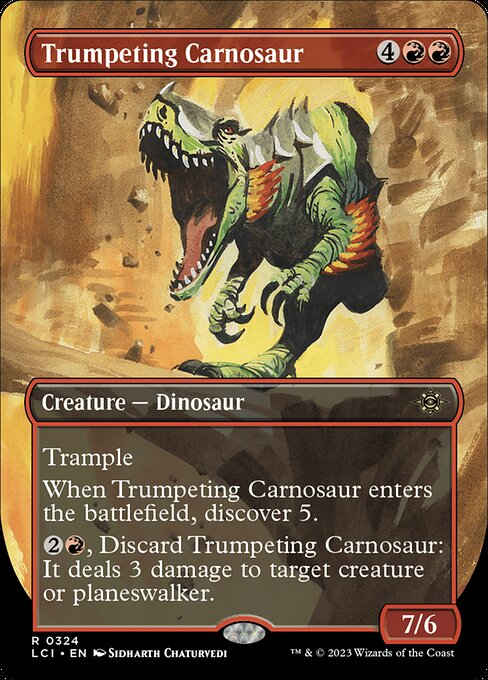 Trumpeting Carnosaur highlighted card art