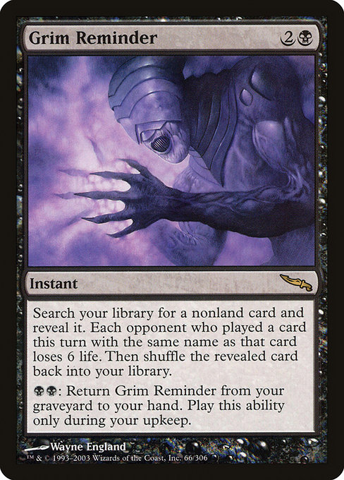 Grim Reminder highlighted card art