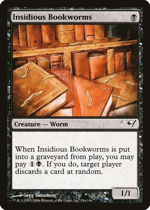 Insidious Bookworms highlighted card art