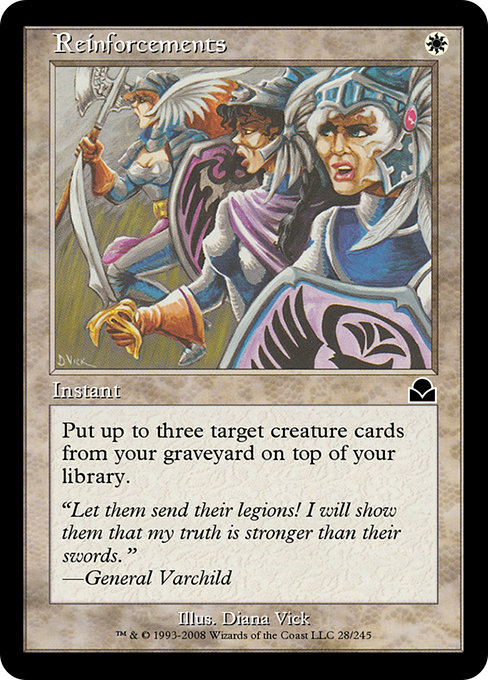 Reinforcements highlighted card art