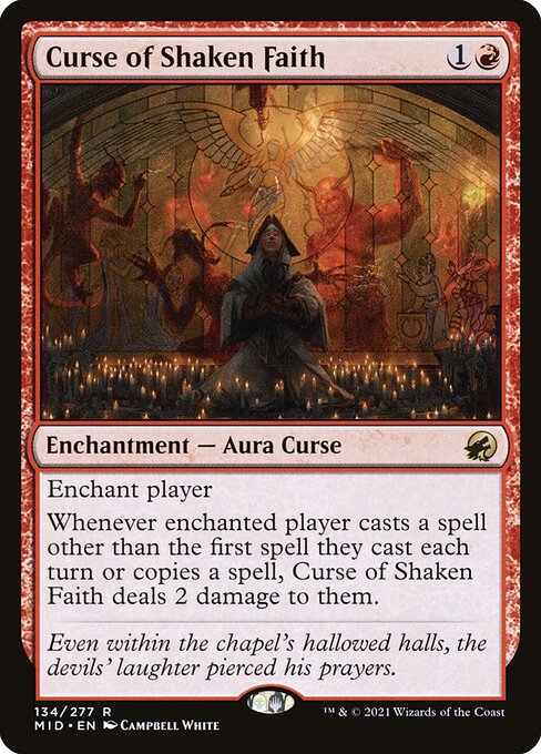 Curse of Shaken Faith from Innistrad: Midnight Hunt