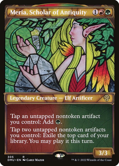 Meria, Scholar of Antiquity highlighted card art