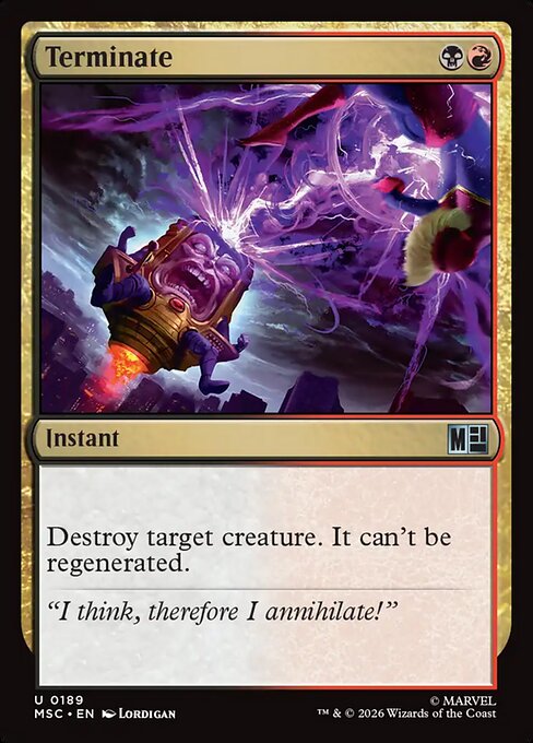 Terminate highlighted card art