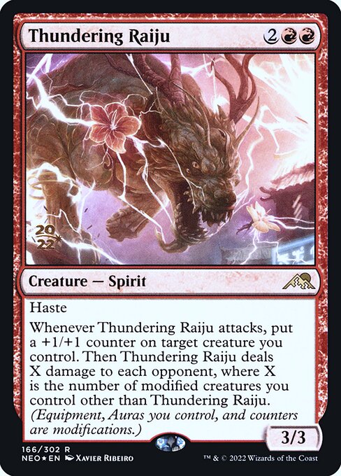 Thundering Raiju from Kamigawa: Neon Dynasty Promos