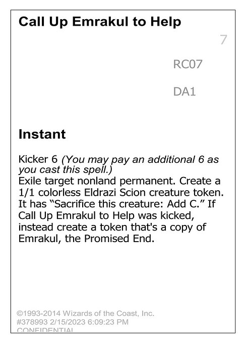 Call Up Emrakul to Help highlighted card art
