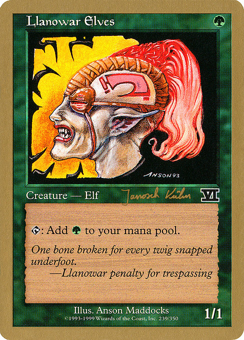Llanowar Elves from World Championship Decks 2000