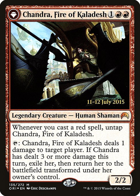 Chandra, Fire of Kaladesh // Chandra, Roaring Flame from Magic Origins Promos