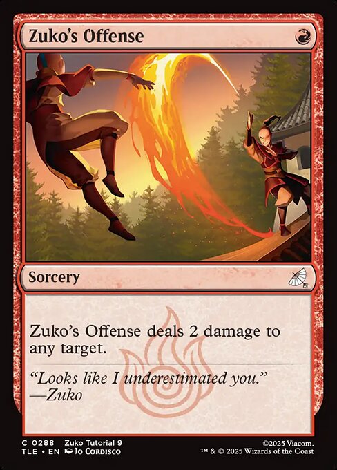 Zuko's Offense highlighted card art