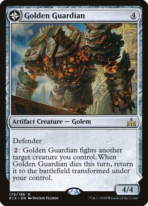 Golden Guardian // Gold-Forge Garrison from Rivals of Ixalan