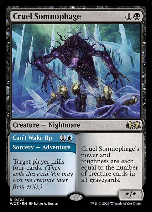 Cruel Somnophage // Can't Wake Up highlighted card art