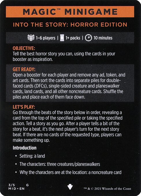 Into the Story: Horror Edition // Into the Story (cont'd) from Innistrad: Midnight Hunt Minigames