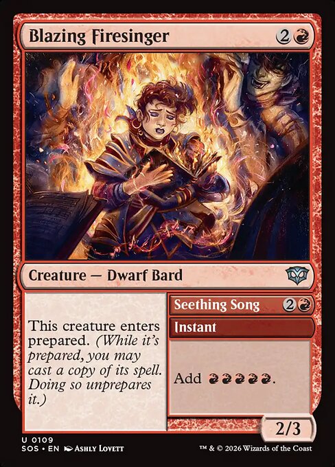 Blazing Firesinger // Seething Song from Secrets of Strixhaven