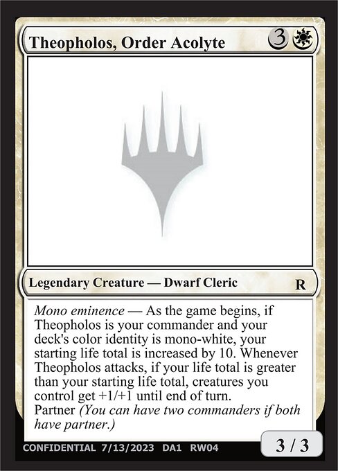 Theopholos, Order Acolyte highlighted card art