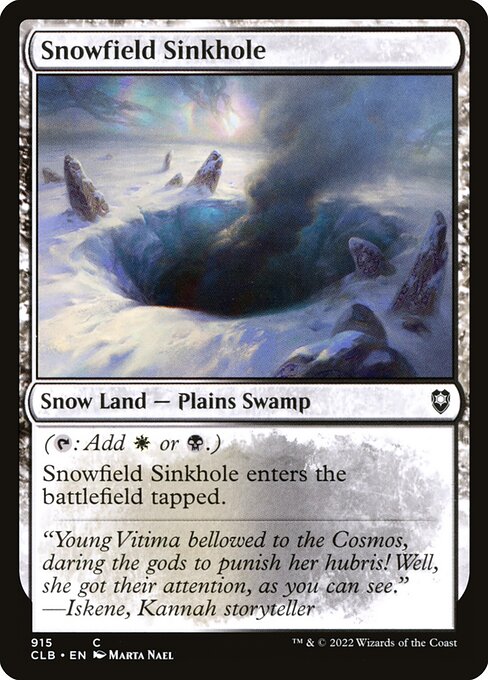 Snowfield Sinkhole highlighted card art