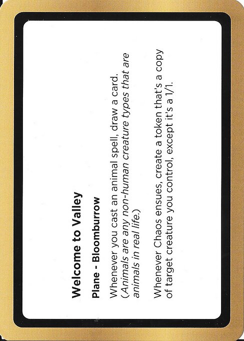 Welcome to Valley highlighted card art