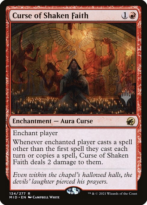 Curse of Shaken Faith from Innistrad: Midnight Hunt Promos