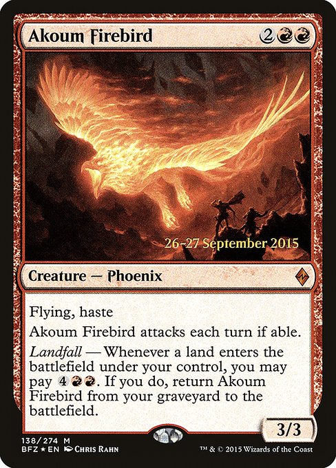 Akoum Firebird from Battle for Zendikar Promos