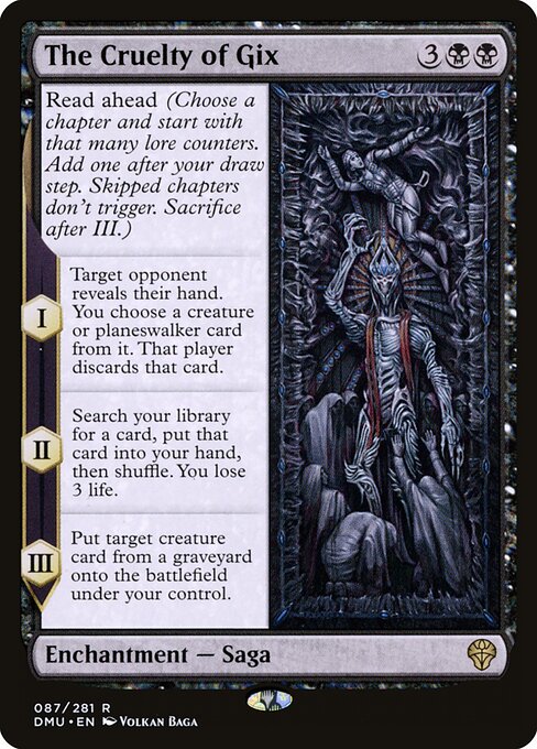 The Cruelty of Gix highlighted card art