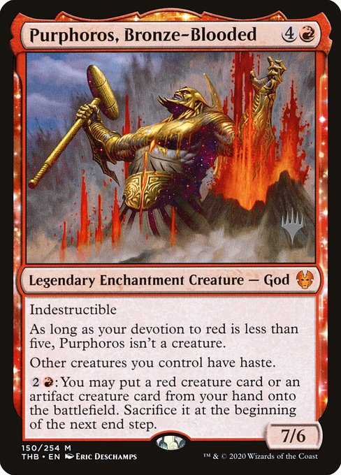 Purphoros, Bronze-Blooded from Theros Beyond Death Promos