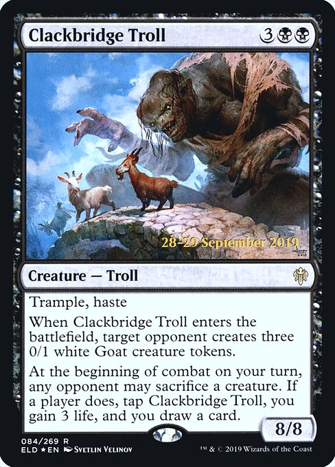 Clackbridge Troll from Throne of Eldraine Promos