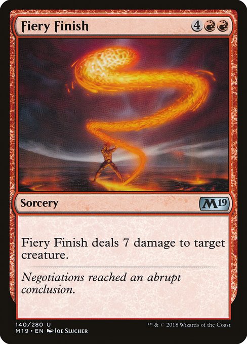 Fiery Finish highlighted card art