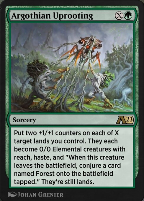 Argothian Uprooting highlighted card art