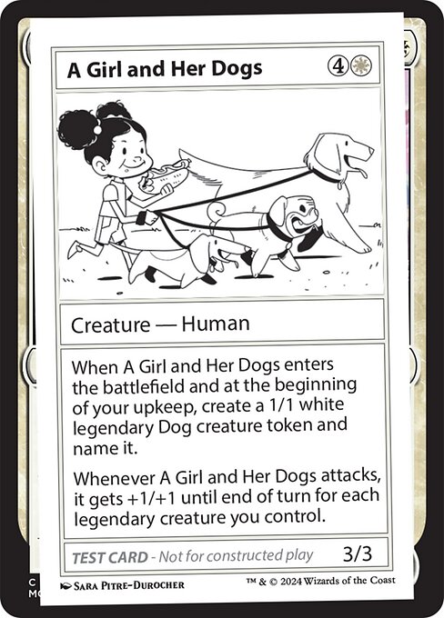 A Girl and Her Dogs highlighted card art