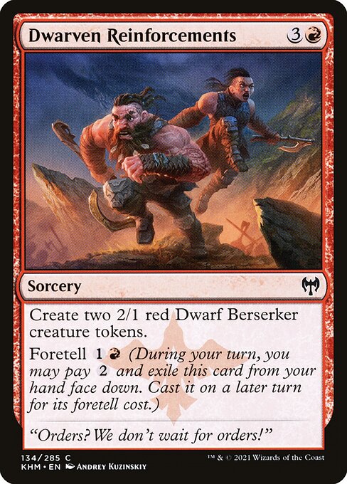 Dwarven Reinforcements highlighted card art